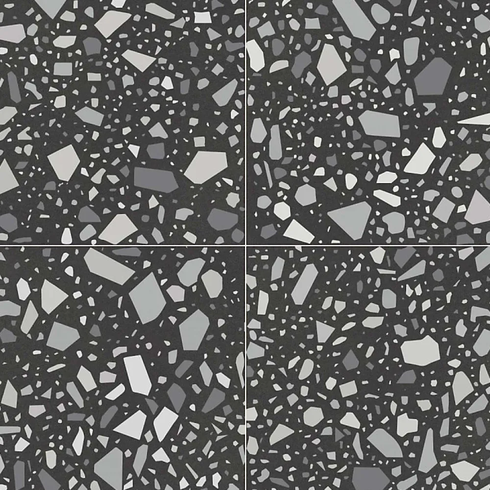 Aelle Carrelage Carrelage sol / mur terrazzo multicouleur 18,6x18,6 cm CONFETTI NERO GRIGIO- Carrelage Sol Effet Terrazzo