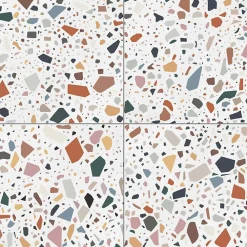 Aelle Carrelage Carrelage sol / mur terrazzo multicouleur 18,6x18,6 cm CONFETTI BIANCO MULTICOLOR- Carrelage Sol Effet Terrazzo