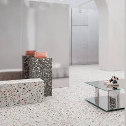 Aelle Carrelage Carrelage sol / mur terrazzo multicouleur 18,6x18,6 cm CONFETTI BIANCO MULTICOLOR- Carrelage Sol Effet Terrazzo