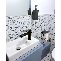 Aelle Carrelage Carrelage sol / mur terrazzo multicouleur 18,6x18,6 cm CONFETTI BIANCO PETROLIO- Carrelage Sol Effet Terrazzo
