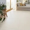 GoodHome Carrelage sol blanc cassé effet béton L.60 x l.60 cm x ép.10 mm, Smooth- Carrelage Sol Pour Pièce À Vivre|Carrelage Mural Pour Cuisine