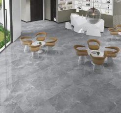Rentside Carrelage sol brillant gris l.60 x L.60 cm Tunisia grey- Carrelage Sol Effet Marbre|Carrelage Sol Pour Pièce À Vivre