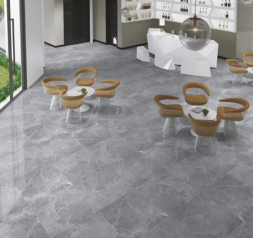 Rentside Carrelage sol brillant gris l.60 x L.60 cm Tunisia grey- Carrelage Sol Effet Marbre|Carrelage Sol Pour Pièce À Vivre