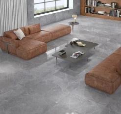 Rentside Carrelage sol brillant gris l.60 x L.60 cm Tunisia grey- Carrelage Sol Effet Marbre|Carrelage Sol Pour Pièce À Vivre