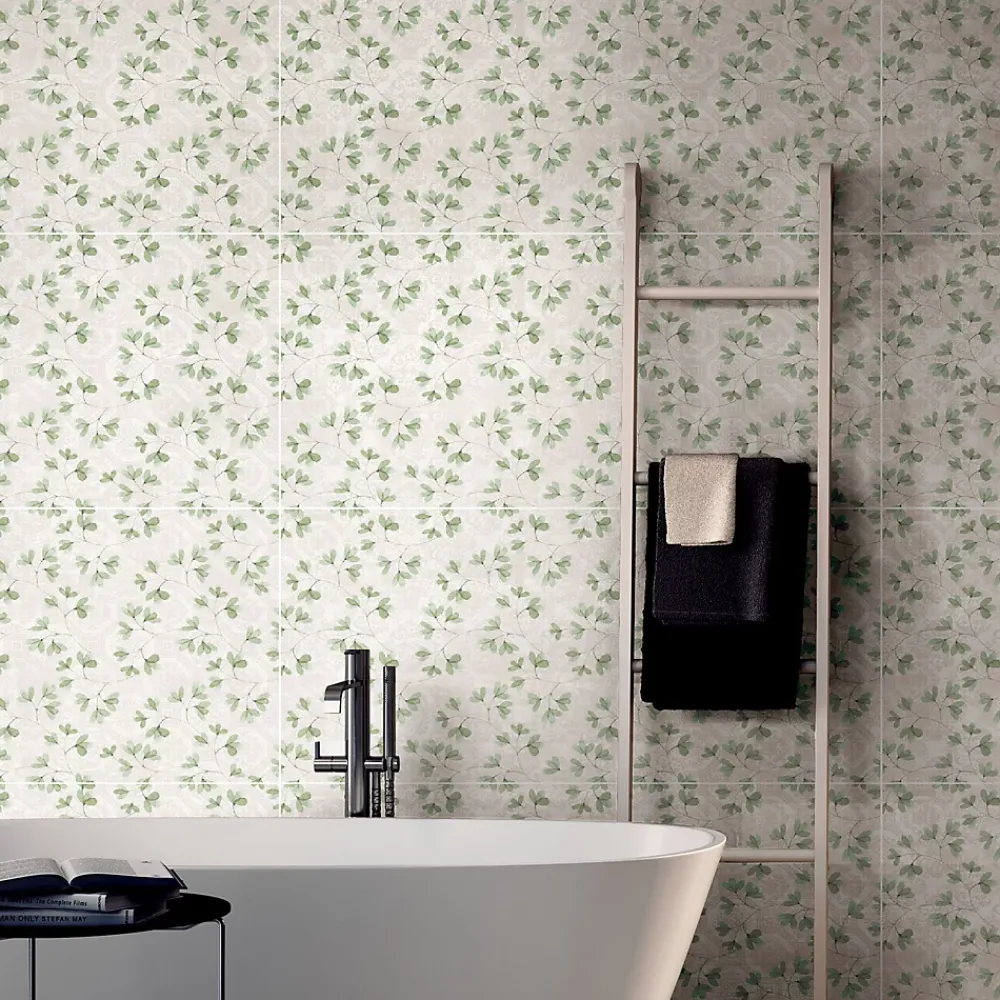 Carrelage Sol Avec Motif|Carrelage Mural Avec Motif<Carrelage sol et mur blanc Floral 60 x 120 cm