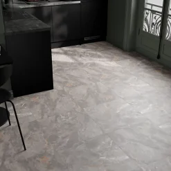 GoodHome Carrelage Mural Effet Marbre|Carrelage Sol Pour Pièce À Vivre<Carrelage sol et mur effet pierre gris mat L.60 x l.60 cm x ép.8,2 mm, Zerlina