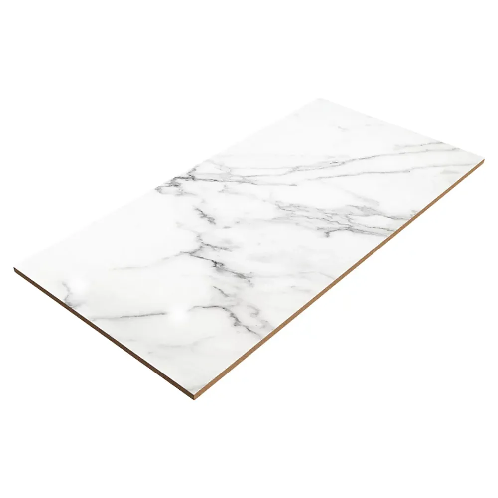 GoodHome Carrelage Mural Pour Wc|Carrelage Mural Effet Marbre<Carrelage sol et mur effet marbre blanc brillant L.61,3 x l.30,3 cm x ép.9 mm, Aruma