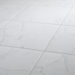 GoodHome Carrelage Mural Pour Salle De Bains|Carrelage Mural Effet Marbre<Carrelage sol et mur effet marbre blanc brillant L.45 x l.45 cm x ép.9,5 mm, Aruma