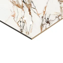 GoodHome Carrelage sol et mur effet marbre blanc et rouge brillant L.60,8 x l.60,8 cm x ép.8,5 mm, Aruma- Carrelage Mural Effet Marbre|Carrelage Mural Pour Salle De Bains