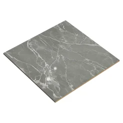 GoodHome Carrelage Mural Pour Douche|Carrelage Mural Pour Wc<Carrelage sol et mur effet marbre gris brillant L.60,8 x l.60,8 cm x ép.8,5 mm, Aruma