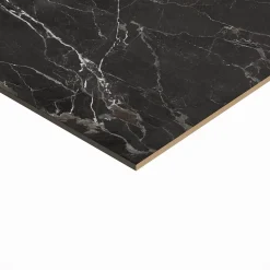 GoodHome Carrelage Mural Pour Douche|Carrelage Mural Pour Wc<Carrelage sol et mur effet marbre anthracite brillant L.60,8 x l.60,8 cm x ép.8,5 mm, Aruma