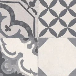Carrelage Mural Effet Carreaux De Ciment|Carrelage Mural Pour Cuisine<Carrelage sol et mur effet carreaux de ciment tons gris L.45 x l.45 cm x ép. 8,5 mm, Delicati