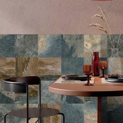 Carrelage sol et mur effet pierre oxydée L.20 x l.20 cm x ép.9,5 mm, Denali- Carrelage Mural Pour Wc|Carrelage Mural Pour Cuisine