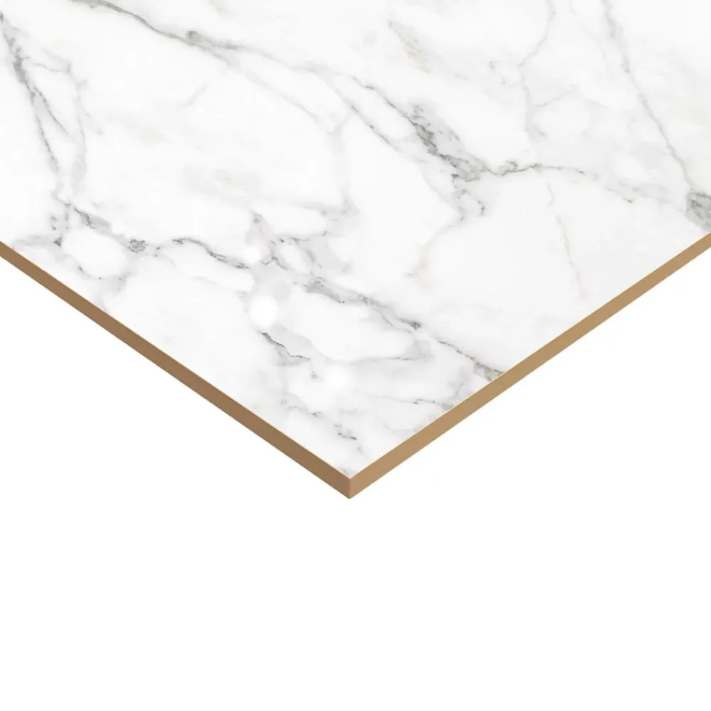 GoodHome Carrelage sol et mur effet marbre blanc brillant L.60,8 x l.60,8 cm x ép.8,5 mm, Aruma- Carrelage Mural Effet Marbre|Carrelage Mural Pour Douche