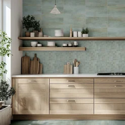 Gresmalt Carrelage Mural Effet Béton|Carrelage Mural Pour Douche<Carrelage sol et mur en grès cérame émaillé effet béton vert sauge mat L.60 x l.30 cm x ép.7,4 mm, Upper