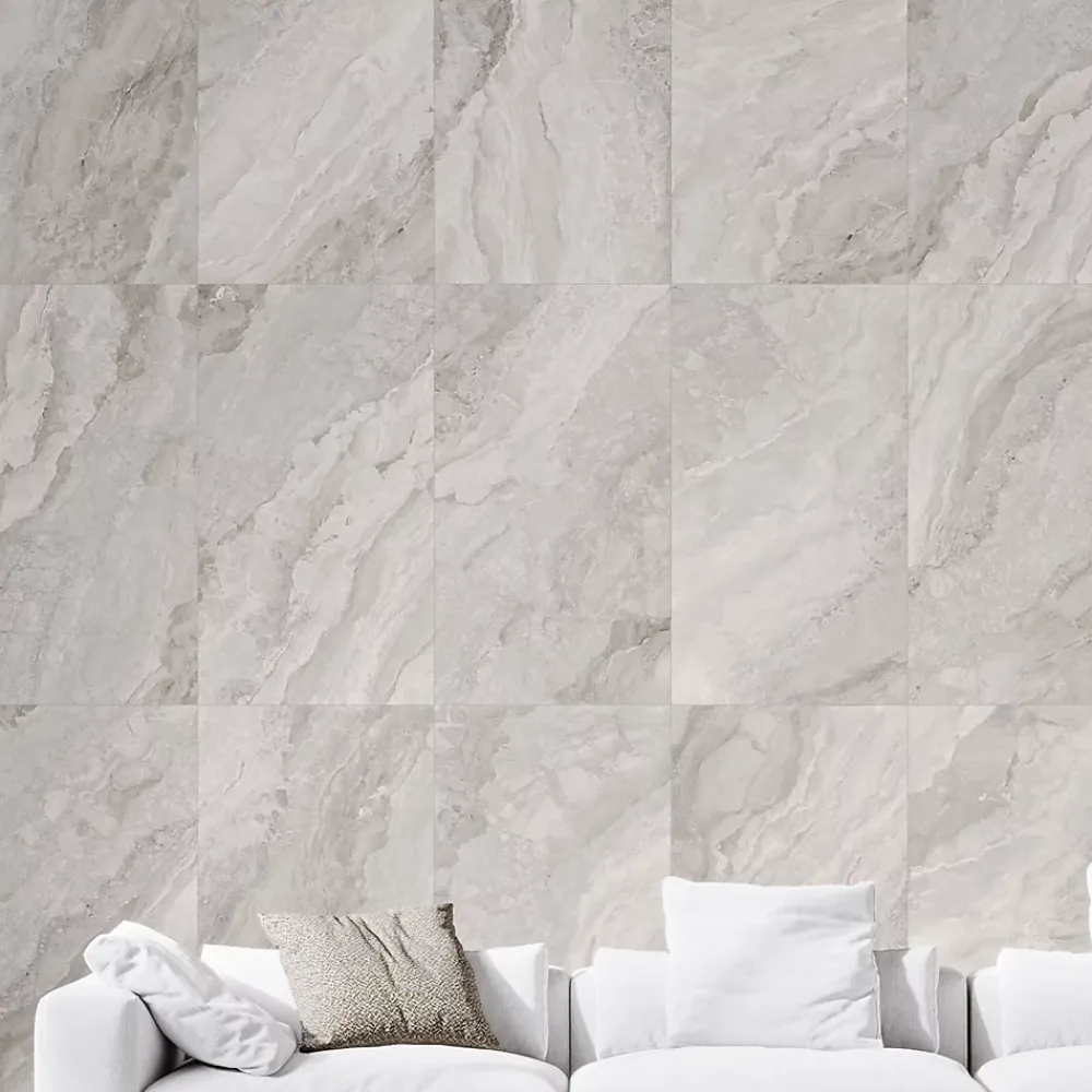 Carrelage Mural Pour Pièce À Vivre|Carrelage Mural Effet Marbre<Carrelage sol et mur gris perle brillant Mineral 90 x 180 cm