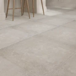 GoodHome Carrelage sol et mur gris clair effet béton L.59,5 x l.59,5 cm x ép.8,7 mm, Arina- Carrelage Mural Effet Béton|Carrelage Sol Effet Béton