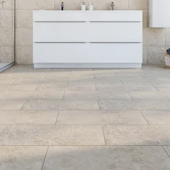 GoodHome Carrelage Mural Pour Wc|Carrelage Mural Effet Béton<Carrelage sol et mur gris clair effet béton L.59,5 x l.29,5 cm x ép.8,7 mm, Arina