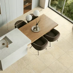 Carrelage Mural Pour Cuisine|Carrelage Mural Pour Salle De Bains<Carrelage sol et mur grès cérame émaillé effet travertin beige mat L.60 x l.60 cm x ép.7,4 mm, Traverno