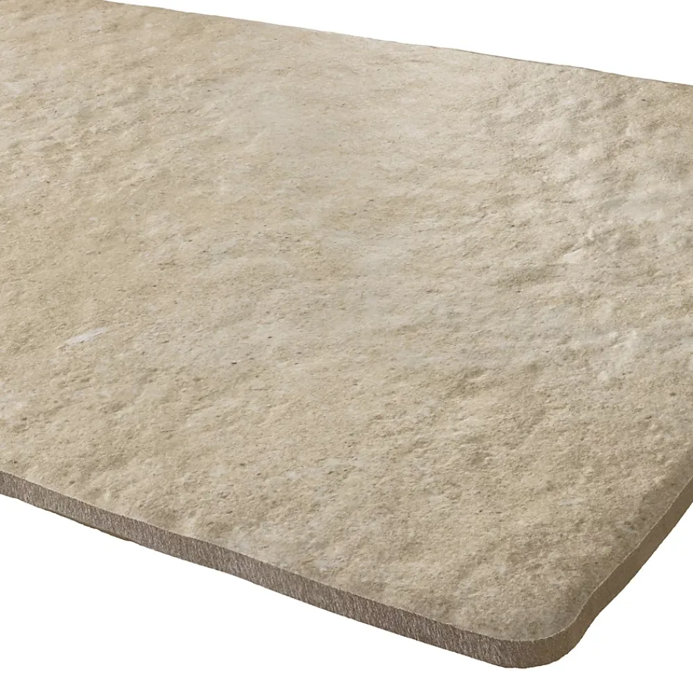 Carrelage sol et mur intérieur en grès cérame émaillé effet pierre ivoire mat L.50 x l.30 cm x ép.9 mm, Sunstone- Carrelage Mural Pour Cuisine|Carrelage Mural Pour Salle De Bains