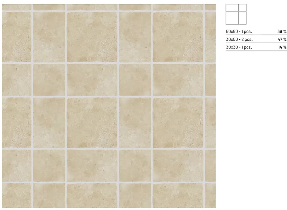 Carrelage sol et mur intérieur en grès cérame émaillé effet pierre ivoire mat L.50 x l.30 cm x ép.9 mm, Sunstone- Carrelage Mural Pour Cuisine|Carrelage Mural Pour Salle De Bains