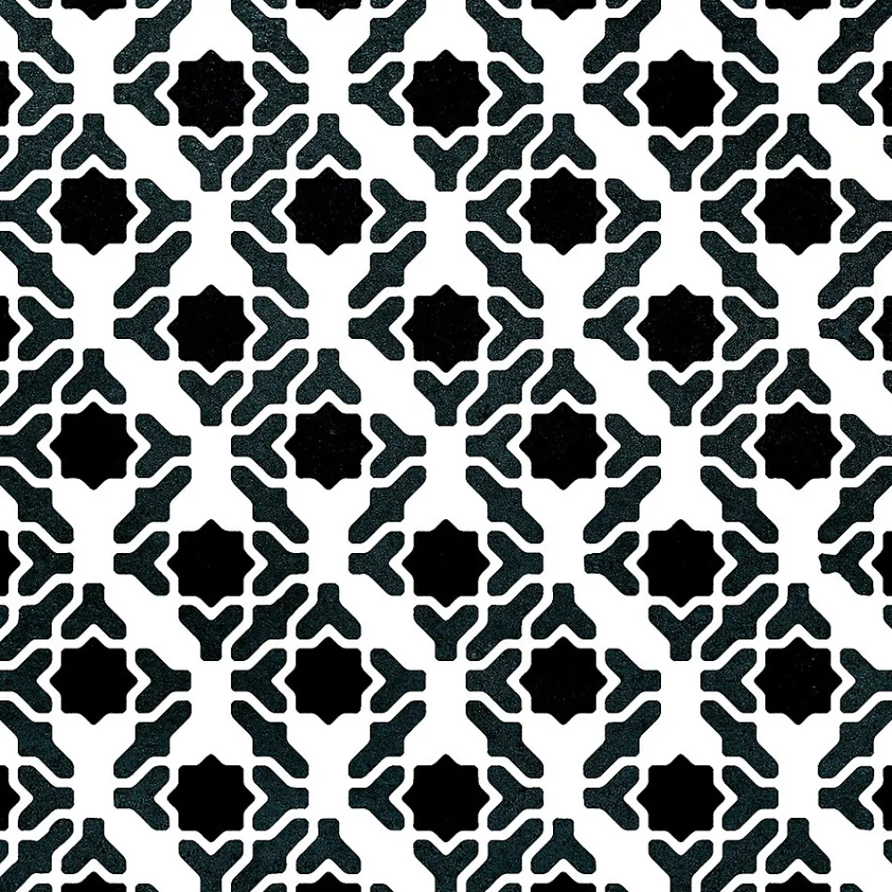 Carrelage sol et mur intérieur effet carreaux de ciment noirs et blancs L.20 x l.20 cm x ép.7,4 mm, Glamour Slate Mix- Carrelage Mural Effet Carreaux De Ciment|Carrelage Mural Pour Pièce À Vivre