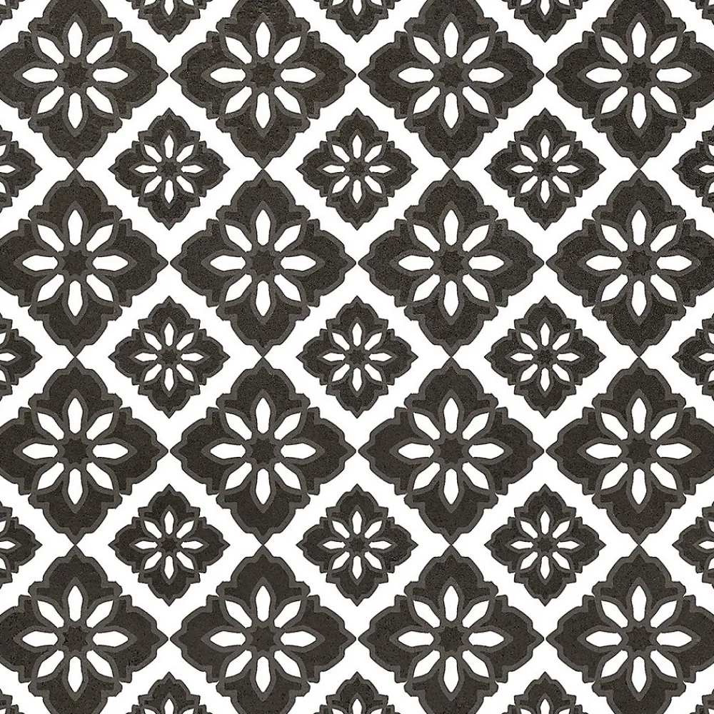 Carrelage sol et mur intérieur effet carreaux de ciment noirs et blancs L.20 x l.20 cm x ép.7,4 mm, Glamour Slate Mix- Carrelage Mural Effet Carreaux De Ciment|Carrelage Mural Pour Pièce À Vivre