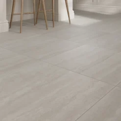 GoodHome Carrelage Mural Effet Pierre|Carrelage Sol Effet Pierre<Carrelage sol et mur intérieur gris clair effet pierre L.59,5 x l.59,5 cm x ép.9,5 mm, Kyat