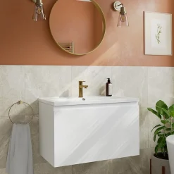 GoodHome Carrelage Mural Effet Pierre|Carrelage Mural Pour Douche<Carrelage sol et mur intérieur beige effet pierre L.45 x l.45 cm x ép.9,1 mm, Limo Mocca