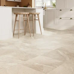 GoodHome Carrelage Mural Effet Pierre|Carrelage Mural Pour Douche<Carrelage sol et mur intérieur beige effet pierre L.45 x l.45 cm x ép.9,1 mm, Limo Mocca