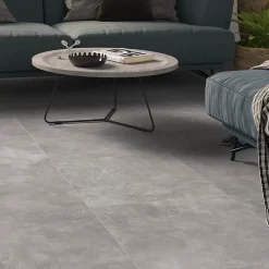 Ecoceramic Carrelage sol et mur intérieur gris moyen effet béton L.60 x l.60 cm x ép.9,5 mm, District- Carrelage Mural Effet Béton|Carrelage Mural Pour Cuisine