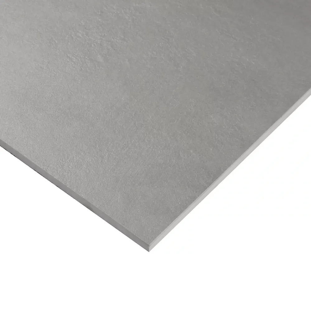 Ecoceramic Carrelage sol et mur intérieur gris moyen effet béton L.60 x l.60 cm x ép.9,5 mm, District- Carrelage Mural Effet Béton|Carrelage Mural Pour Cuisine