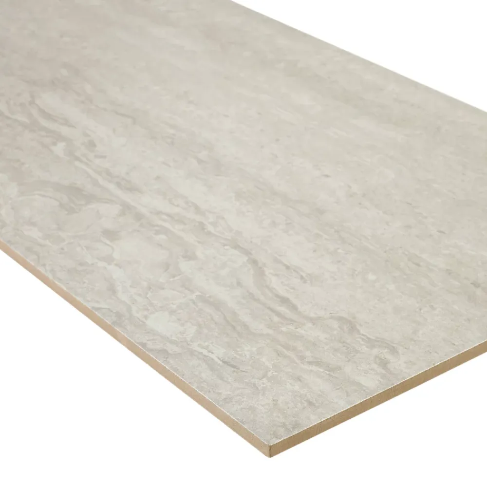 GoodHome Carrelage sol et mur intérieur gris clair effet pierre L.59,5 x l.29,5 cm x ép.8,7 mm, Kyat- Carrelage Mural Effet Pierre|Carrelage Sol Effet Pierre