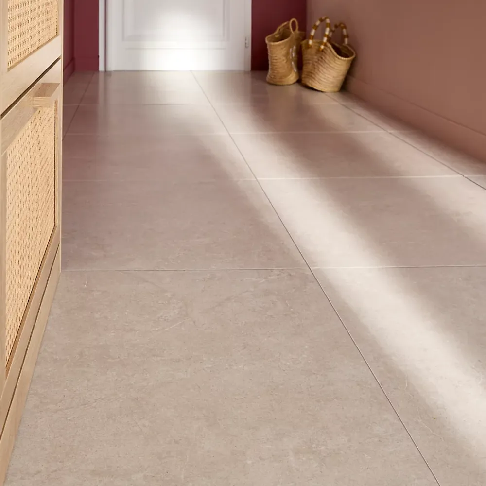 Ecoceramic Carrelage sol et mur intérieur en grès cérame émaillé effet pierre beige mat L.60 x l.60 cm x ép.8,5 mm, Basilea- Carrelage Mural Pour Cuisine|Carrelage Mural Pour Salle De Bains