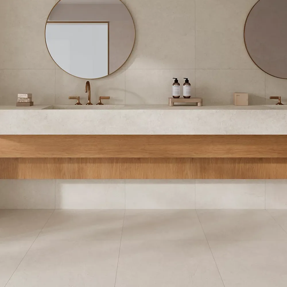 Ecoceramic Carrelage sol et mur intérieur en grès cérame émaillé effet pierre beige mat L.60 x l.60 cm x ép.8,5 mm, Basilea- Carrelage Mural Pour Cuisine|Carrelage Mural Pour Salle De Bains