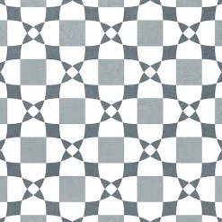 Carrelage sol et mur intérieur effet carreaux de ciment tons bleus L.20 x l.20 cm x ép.7,4 mm, Glamour Océan Mix- Carrelage Mural Effet Carreaux De Ciment|Carrelage Mural Pour Cuisine