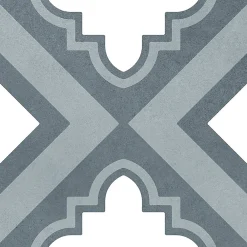 Carrelage sol et mur intérieur effet carreaux de ciment tons bleus L.20 x l.20 cm x ép.7,4 mm, Glamour Océan Mix- Carrelage Mural Effet Carreaux De Ciment|Carrelage Mural Pour Cuisine