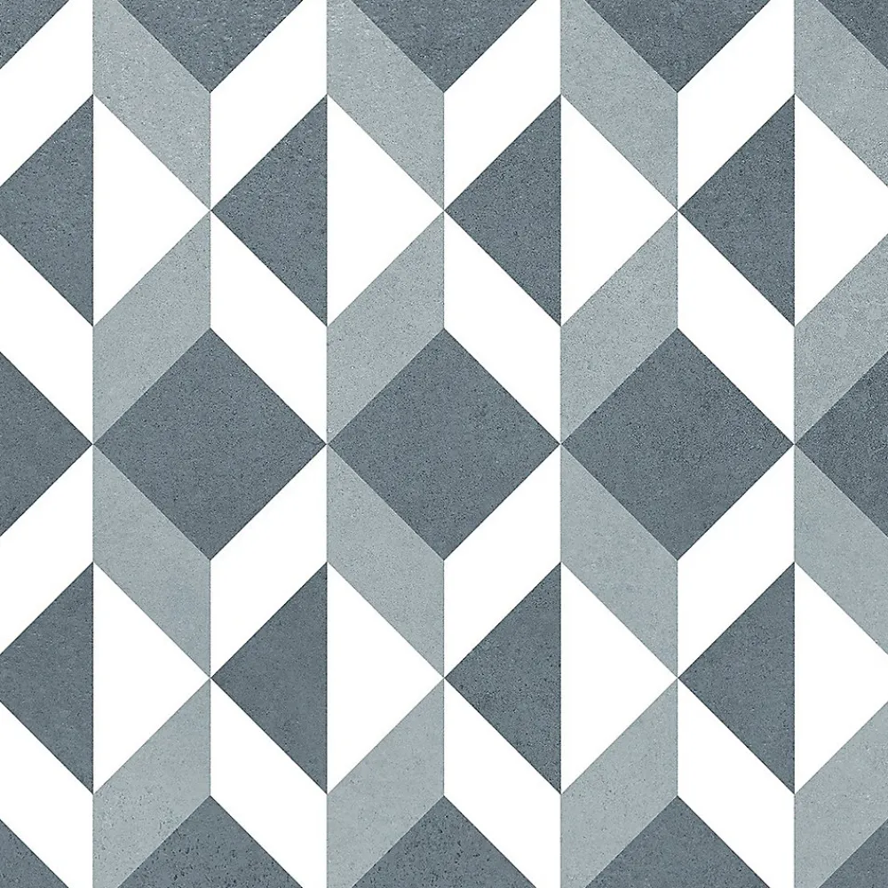 Carrelage sol et mur intérieur effet carreaux de ciment tons bleus L.20 x l.20 cm x ép.7,4 mm, Glamour Océan Mix- Carrelage Mural Effet Carreaux De Ciment|Carrelage Mural Pour Cuisine