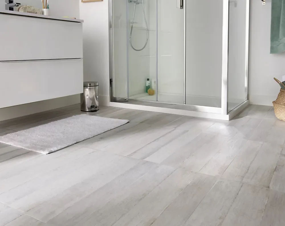 Carrelage sol et mur intérieur effet bois brut gris clair L.60 x l.30 cm x ép.8,7 mm, Norwegio- Carrelage Mural Pour Douche|Carrelage Mural Pour Salle De Bains