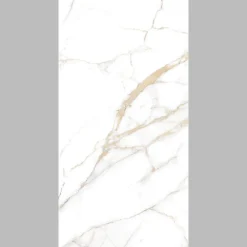Carrelage Mural Pour Douche|Carrelage Mural Effet Marbre<Carrelage sol et mur intérieur en grès cérame effet marbre blanc poli L.120 x l.60 cm x ép.9 mm, Fiordo Reve