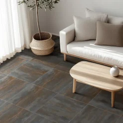 Gresmalt Carrelage sol et mur intérieur en grès cérame effet béton noir mat L.60 x l.60 cm x ép.7,4 mm, Upper- Carrelage Mural Pour Wc|Carrelage Mural Pour Cuisine