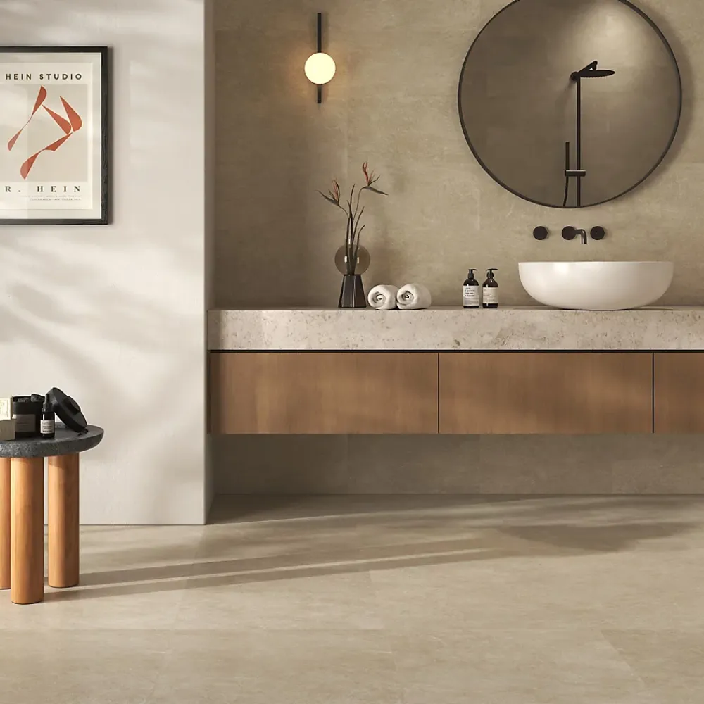 Carrelage Mural Pour Wc|Carrelage Mural Effet Béton<Carrelage sol et mur intérieur beige effet pierre L.60,4 x l.30 cm x ép.7,4 mm, Mitha