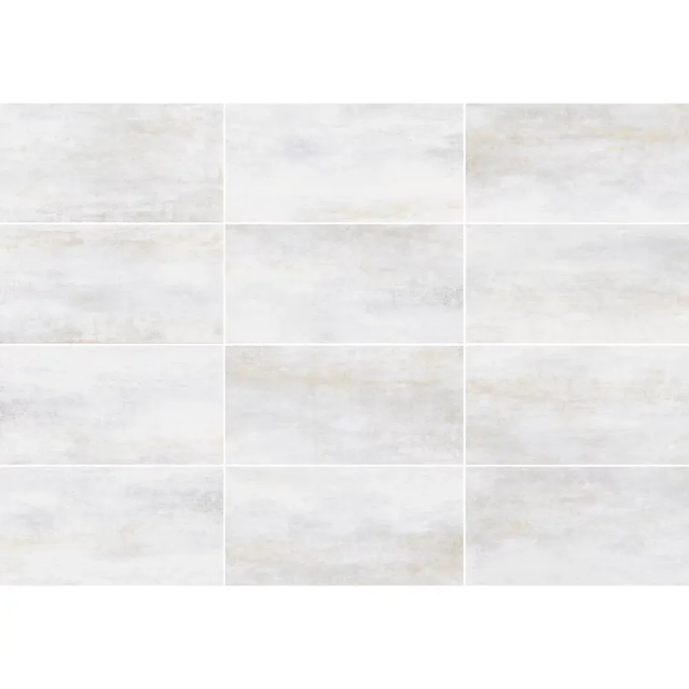 Gresmalt Carrelage Mural Effet Béton|Carrelage Mural Pour Douche<Carrelage sol et mur intérieur en grès cérame émaillé blanc mat L.60 x l.30 cm, Upper