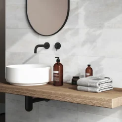 Gresmalt Carrelage Mural Effet Béton|Carrelage Mural Pour Douche<Carrelage sol et mur intérieur en grès cérame émaillé blanc mat L.60 x l.30 cm, Upper