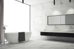 Carrelage Mural Pour Pièce À Vivre|Carrelage Mural Effet Marbre<Carrelage sol et mur intérieur effet marbre blanc mat L.120 x l.60 cm x ép.7,5 mm, Medicis