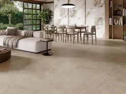 Cristacer Carrelage sol et mur intérieur / extérieur effet pierre Arbia Sand l.60 X L.60 cm rectifié 1er choix- Carrelage Sol Effet Pierre