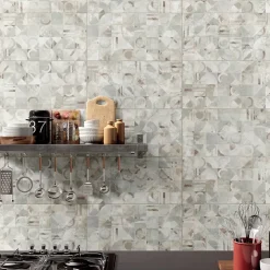 Carrelage sol et mur intérieur en grès cérame émaillé effet béton décoré multicouleurs satin L.61 x l.31 cm x ép.8 mm, Malt- Carrelage Mural Pour Cuisine|Carrelage Sol Pour Cuisine