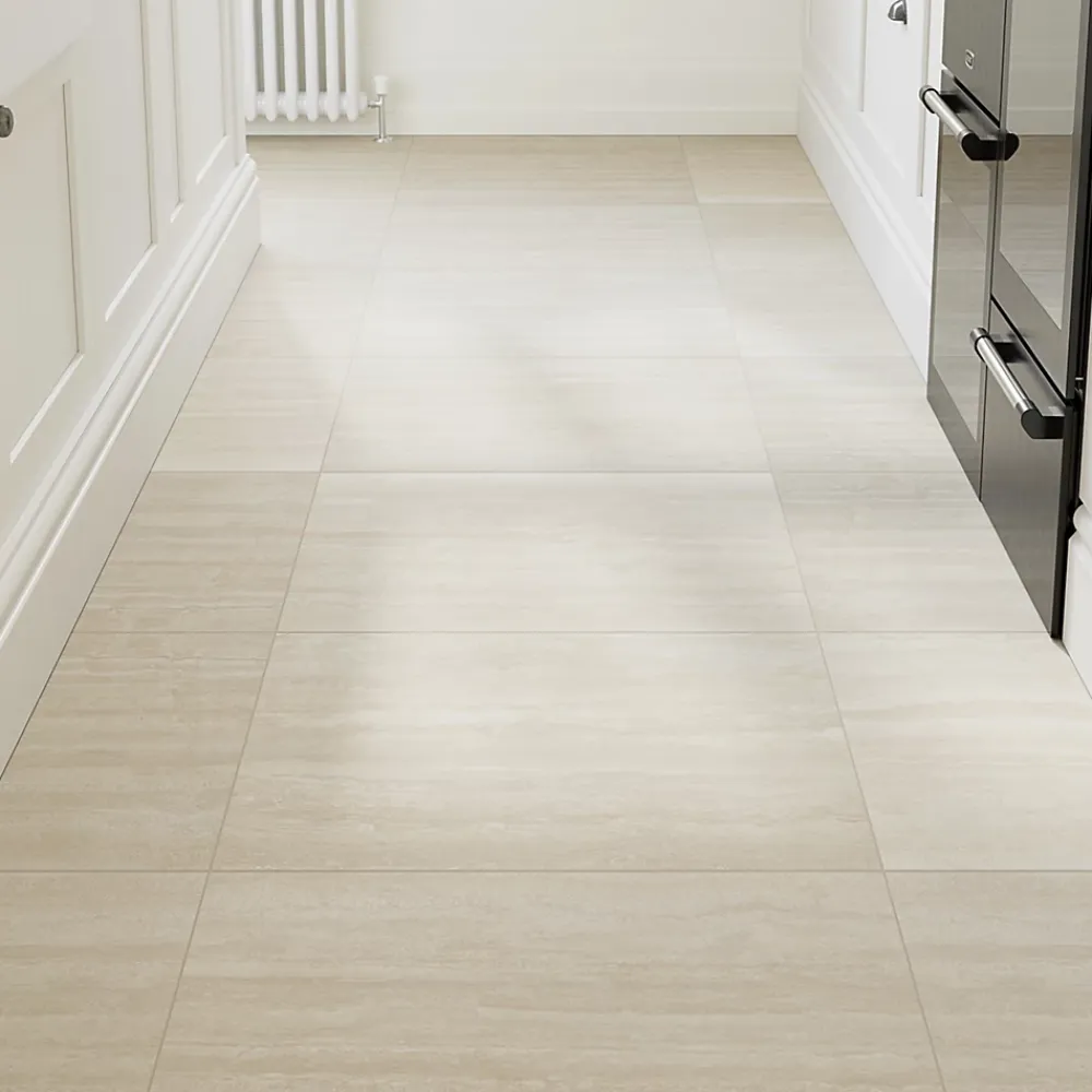 GoodHome Carrelage Sol Pour Salle De Bains|Carrelage Mural Pour Salle De Bains<Carrelage sol et mur intérieur beige effet pierre L.59,5 x l.59,5 cm x ép.9,5 mm, Kyat