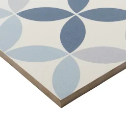 Colours Carrelage Mural Pour Wc|Carrelage Mural Effet Carreaux De Ciment<Carrelage sol et mur intérieur Hydrolic effet carreau de ciment décor cercle bleu L. 20 x l. 20 x Ep. 1 cm