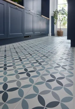 Colours Carrelage Mural Pour Wc|Carrelage Mural Effet Carreaux De Ciment<Carrelage sol et mur intérieur Hydrolic effet carreau de ciment décor cercle bleu L. 20 x l. 20 x Ep. 1 cm